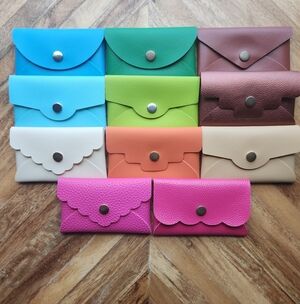 Colorful Faux Leather Card Holders